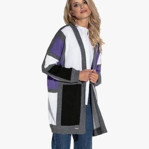 Chic Colorblock Open Cardigan